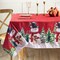 Rectangle Christmas Tablecloth 60x84 Inch Snowman Table Cloth, Christmas Red Jacquard Damask Fabric Tablecloths for Holiday Decoration and Winter Snowflake Patterns
